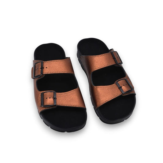 Meeliku Womens Leather Sandals – Bronze
